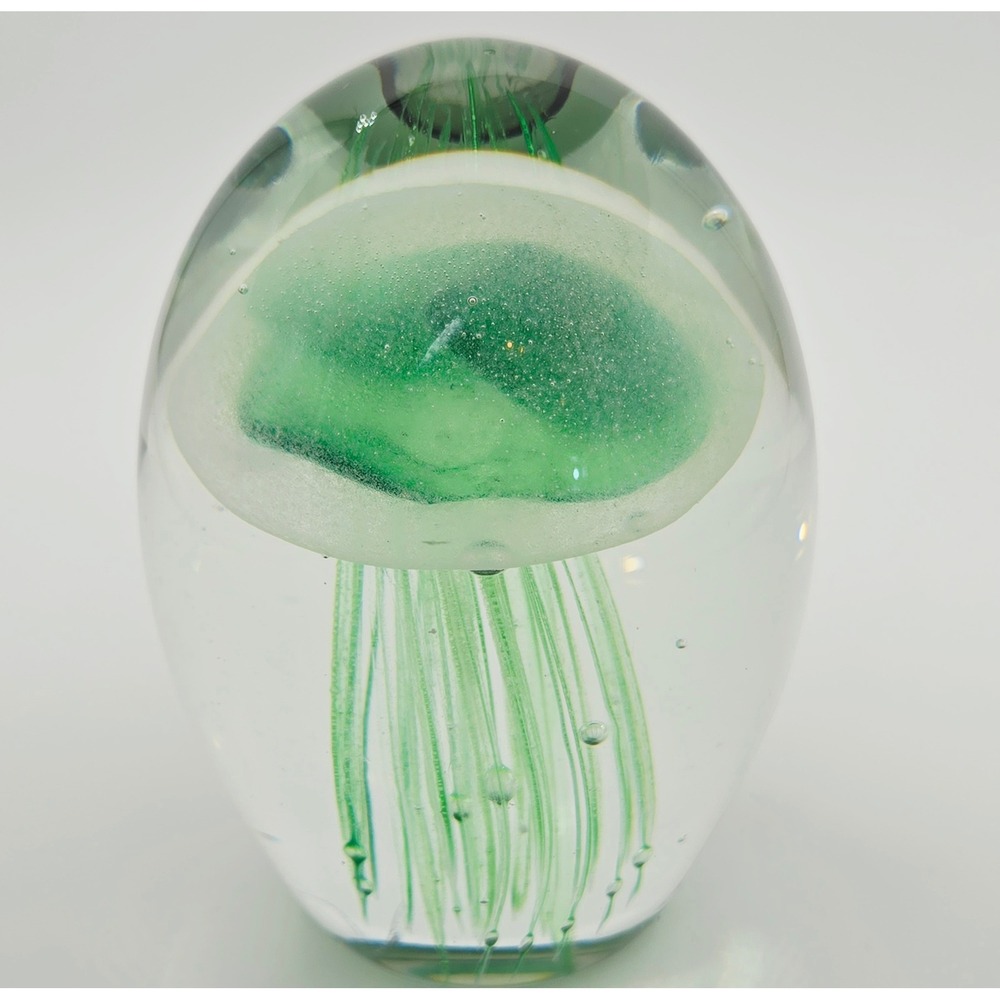 Dynasty‎ Gallery Green Jellyfish Glass Paperweight Heirloom Collectibles